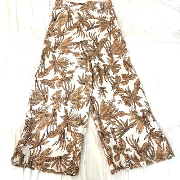 Floral Linen Wide-Leg Pant - Picture 1 of 6